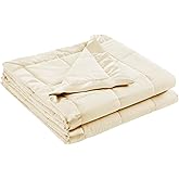 Madison Park Windom Down Alternative Blanket, Premium 3M Scotchgard Moisture Wicking Treatment, Lightweight and Soft Bed Cover For All Season, Satin Trim, Cream Full/Queen