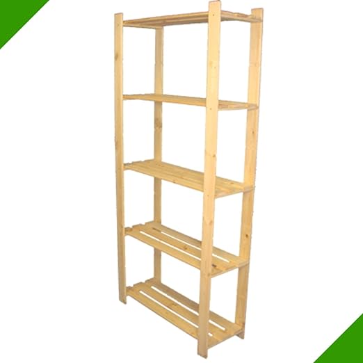 Froeschl Autozubehoer 170 cm x 80 cm x 28 cm 5 Holz Lattenböden großes Holzregal Regal