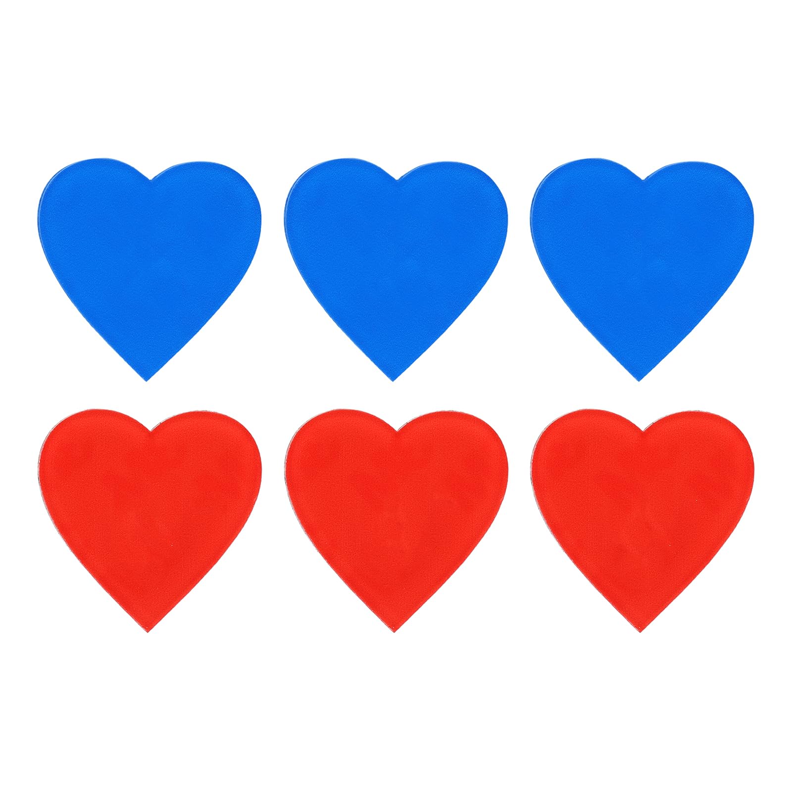 PATIKIL Self Stick Hot and Cold Water Label, 3 Pairs/6 Pack Acrylic Heart Shape Sticker Signs for Faucets Sinks, Red/Blue