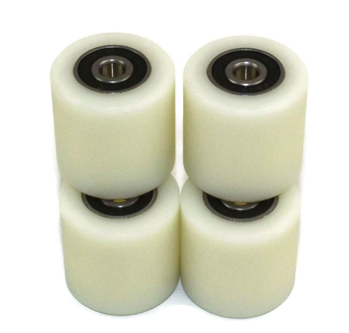 4 Pieces Nylon Polyamide Rollers 40 mm diameter 40 mm wide 8 mm bearing Precisely Machined(40-40-8)