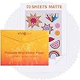 HTVRONT Printable Vinyl Sticker Paper - 70 Sheets Matte Sticker Paper for Inkjet Printer & Laser Printer , 100 g Waterproof Sticker Paper Dries Quickly & Tear Resistant,8.5"x11"