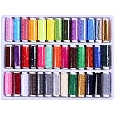 TRUSTYIWEN 39 x200 Yard/Reel Mixed Colors Polyester Sewing Thread for Hand &amp; Machine