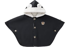 pureborn Baby Boys Poncho Cape Cloak Fleece Hooded Coat