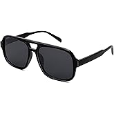 DYSAKER Retro Aviator Sunglasses for Women Men, Trendy Square 70s Vintage Shades Sun Glasses UV400 Protection