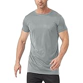 Idtswch Men's Tall T-Shirt Rash Guard UPF 50+ T-Shirt Quick Dry Swim Water Top Tee Short Sleeve Athletic Shirts