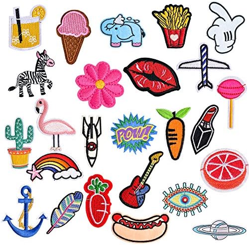 Iron on Patches 25 pcs, Embroidered Applique Sew on Patches Multifarious Patterns for Backpack, Jackets, Jeans, Handbag, Canvas Shoes, Hats &amp; DIY Clothing Decoration by NATUREBELLE