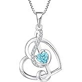 STARCHENIE Music Note Necklace for Women, 925 Sterling Silver Treble Clef Heart Pendant, Birthstone Jewelry Gift for Music Lovers