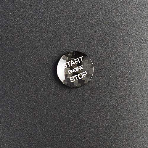 AIRSPEED Carbon Fiber Car Engine Start Button Sticker for Range Rover Evoque Velar Discovery Sport(Black)