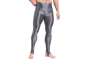 Miutii Men's Silky Compression Tights Pant Quick Dry Base Layer Breathable Training Long Trousers