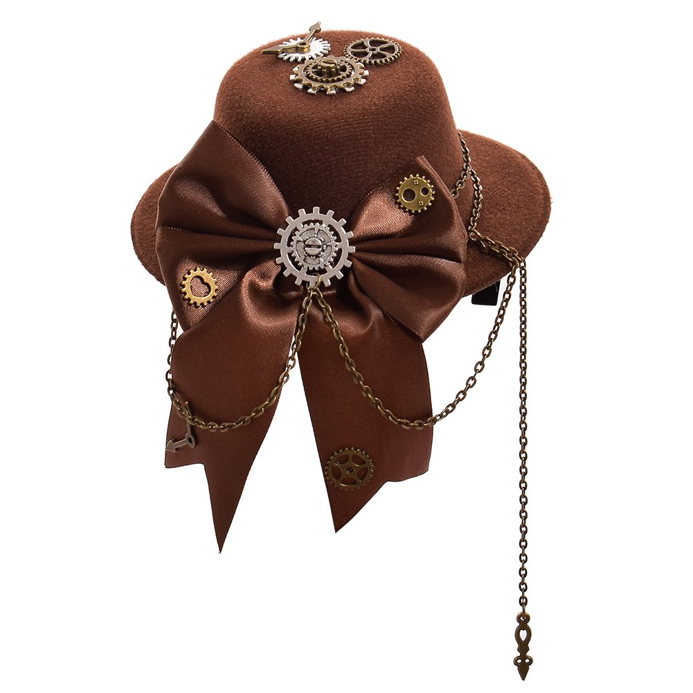 BLEBLESSUME Victorian Steampunk Mini Top Hat Hair Clip for women