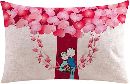 Loolik Fundas de Cojines, Patrón Dulce Amante Algodón Lino Throw ...