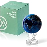 MOVA Self Rotating Globe, Earth at Night Classic (4.5") | solar powered globe, no batteries or cords, gift for geography lovers, premium kinetic display, office desk decor