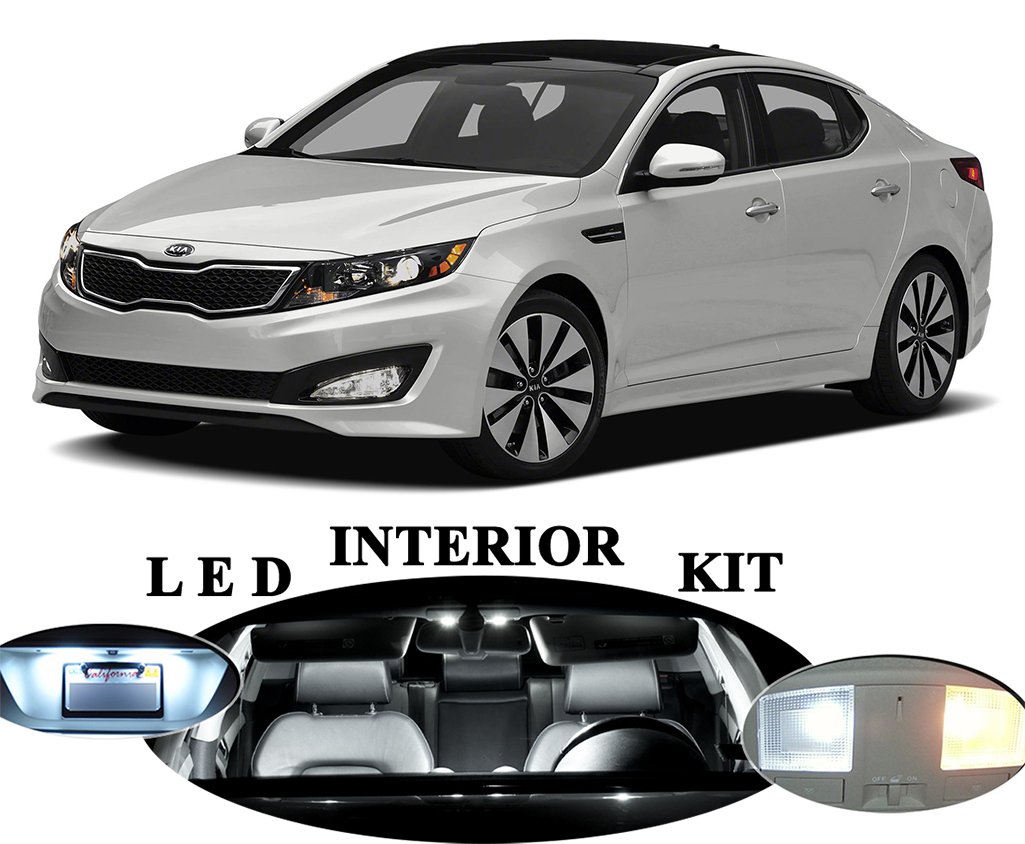 Kia Optima Xenon White LED Package Upgrade Interior + License plate