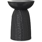 SIMPLIHOME Boyd SOLID MANGO WOOD 13 inch Wide Round Contemporary Wooden Accent Table in Black, Fully Assembled, for the Livin