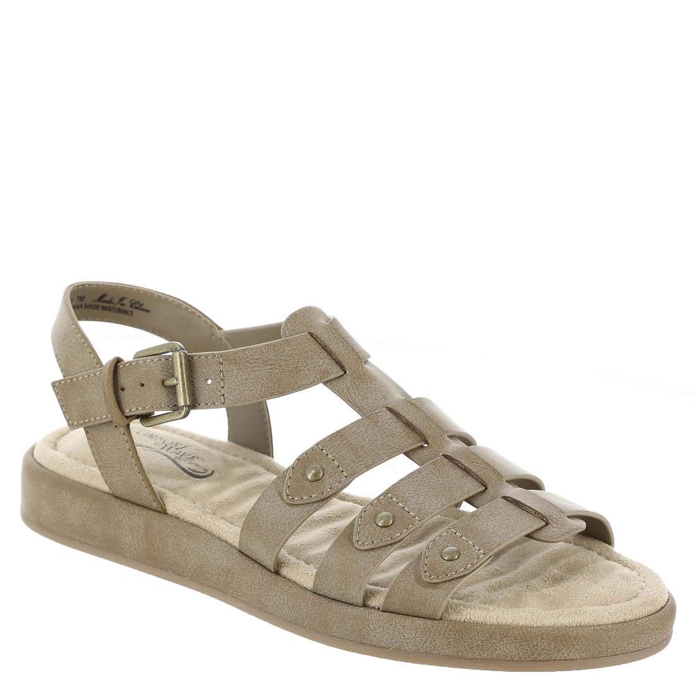 Easy Street Women’s Chirp Flat Sandal, Taupe, 7 X-Wide