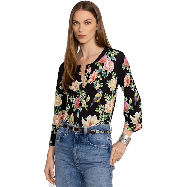 Johnny Was Janie Favorite Button Front Plus Tunic Birdie