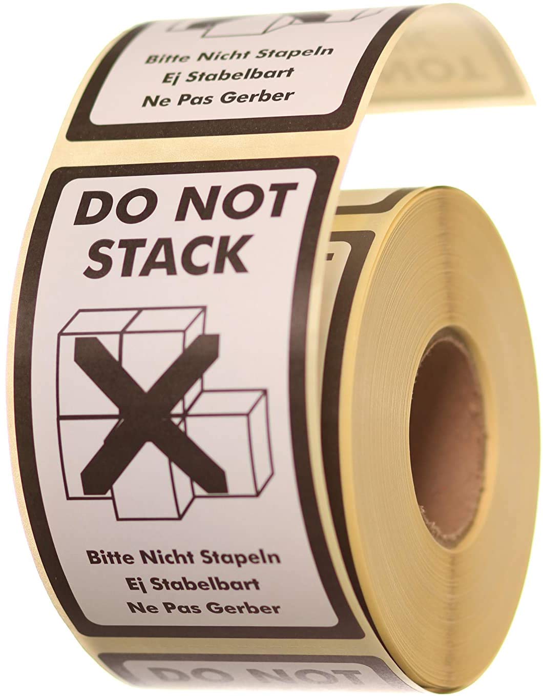 Label Planet® 500 “DO NOT Stack” Packaging Labels (1 Roll), Large Printed Stickers for Mailing Parcels. Multi Language 70 x 120 MM Sticky Easy Peel Parcel Postage Shipping Warning Labelling, UK PL03
