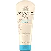 Aveeno Baby Daily Moisture Body Lotion, Fragrance Free, 8 fl oz | Baby Lotion Deeply Moisturizes Skin, Suitable for Sensitive Skin, Formulated with Nourishing Oat, Hypoallergenic