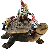 Sunthus Garden Gnome Turtle Statues Yard Art Resin Figurine Decorations Outdoor Garden Décor