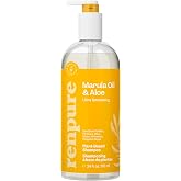 RENPURE Marula Oil &amp; Aloe Ultra Smoothing Shampoo for Dry/Frizzy Hair 24oz | Plant-based* care deeply hydrates strands for softer, smoother, moisturized, and beautifully frizz-free results with each use
