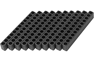 Toolcool 10pcs 12 Holes Hex Shank Screwdriver Bit Holder Plastic Screwdriver Head Storage Case