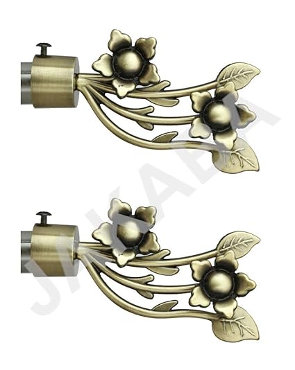 JAKABA Antique Brass Curtain Finials (Without Supports) - Pack of 2 Pcs (Finials 1 Pair) : Curtain Brackets Set/Holders - JKBATX91801_WOS