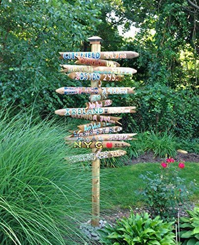 Single Handmade Personalized Destination Mileage Sign