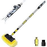 SISUPASSIE 12FT Car Wash Brush with Long Handle, Telescopic Car Wash Brush with Soap Dispenser, 12-Inch Soft Bristle Car Clea