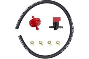 Strongthium 1/4 inch ID Fuel Line Hose 25" + Inline Gas Fuel Filter + Fuel Shut Off Valve Compatible with Briggs Stratton MTD