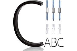 5" Metal Floating House Numbers,Ranslen Black Zinc Alloy Solid Modern House Address Number,Anti-Rust House Numbers Decorative Address Sign for Door Garden Mailbox with Nail Kit,Coated Black,Letter(C)