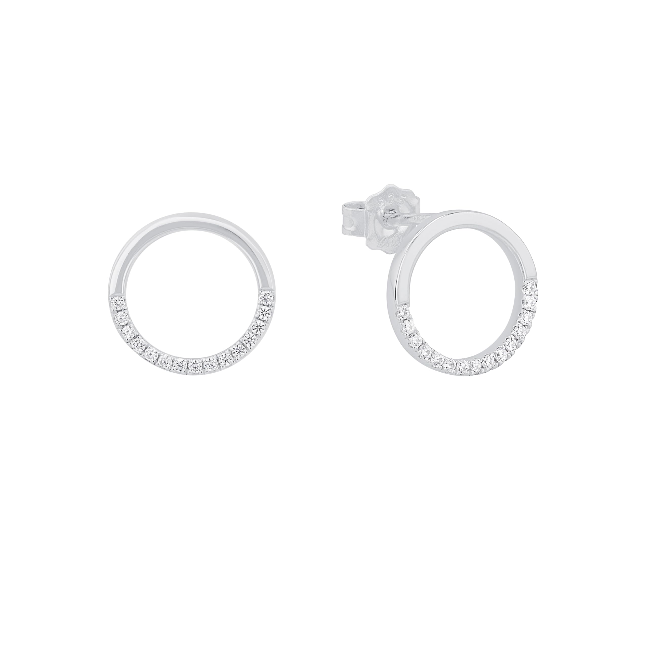 s.Oliver Stud earrings Women Ear jewelry, with Zirconia synth., 1,25 cm, Silver, Comes in jewelry gift box, 2018676
