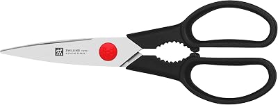 Twin L forbici da cucina professionali multiuso, 20 cm, acciaio speciale inox, forbici da cucina per destrimani e mancini, nero