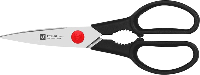 Twin L forbici da cucina professionali multiuso, 20 cm, acciaio speciale inox, forbici da cucina per destrimani e mancini, nero