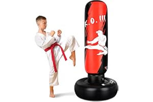 JECOO Punching Bag for Kids Tall 65” Inflatable Kids Punching Bag for 8-12, Free Standing Sports Boxing Bag Toys Birthday for Kids 4, 5, 6, 7, 8, 9, 10 Years Old