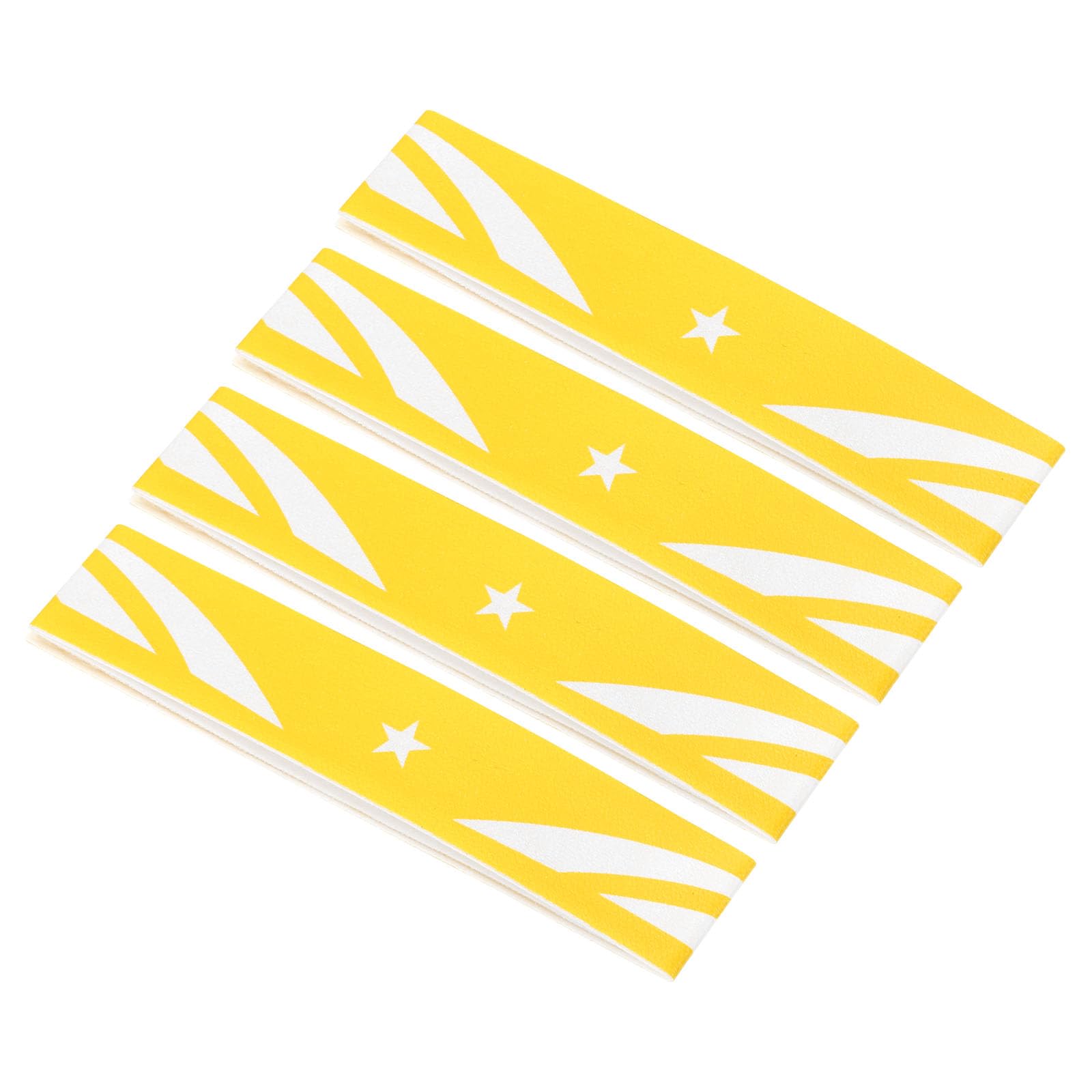 PATIKIL 9.8"x0.7" Badminton Racket Head Protector Sticker, 4 Pack PU Racquet Guard Tape Racket Frame Stickers Thickened Wear-Resistant, Yellow