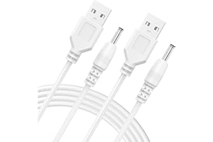 2 Pack USB to DC 3.5mm Cable,3.5mm x 1.35mm Power Cable for Replacement Power Cord for Router & Security Camera 3.3FT White