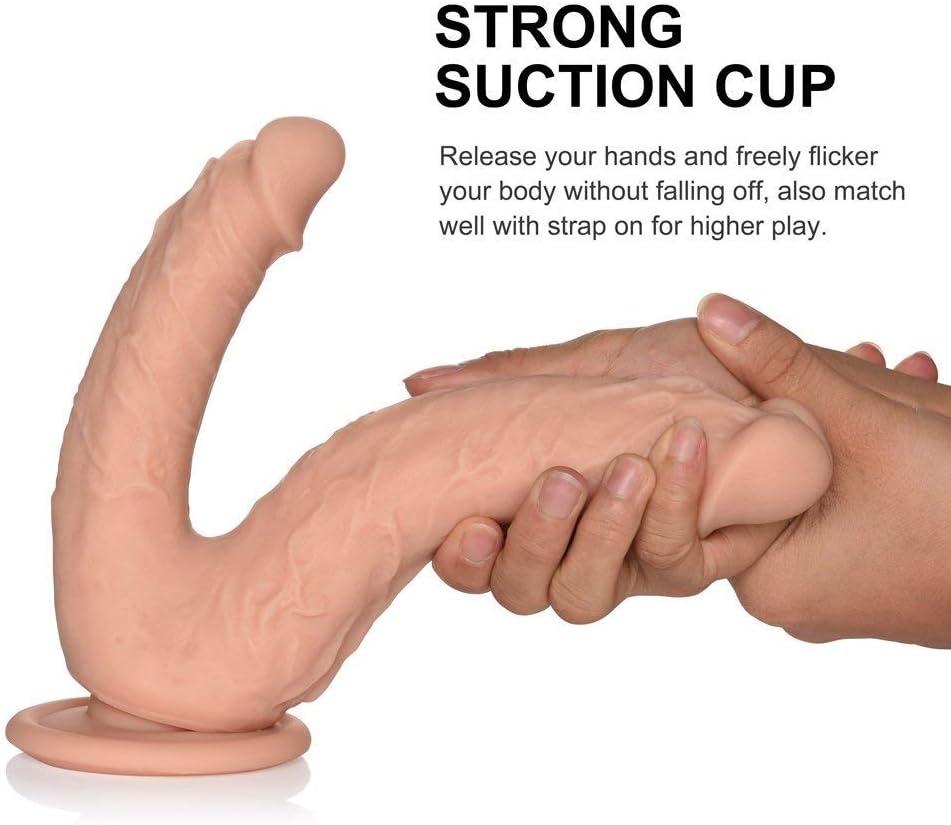 Pbulikely63-8.3 Inch Silicone Double Head-Ďî`ldɔs' Women Realistic Soft Suction Cup Toy for Women&Men Stress Relief (Flesh)