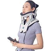 ALLILUYAA Cervical Neck Traction Device,Electric Air Pump Neck Stretcher Cervical Traction Device,with 3 Power Traction and 8 Airbag Support,Neck Brace which Decompresses the Neck and Relieves