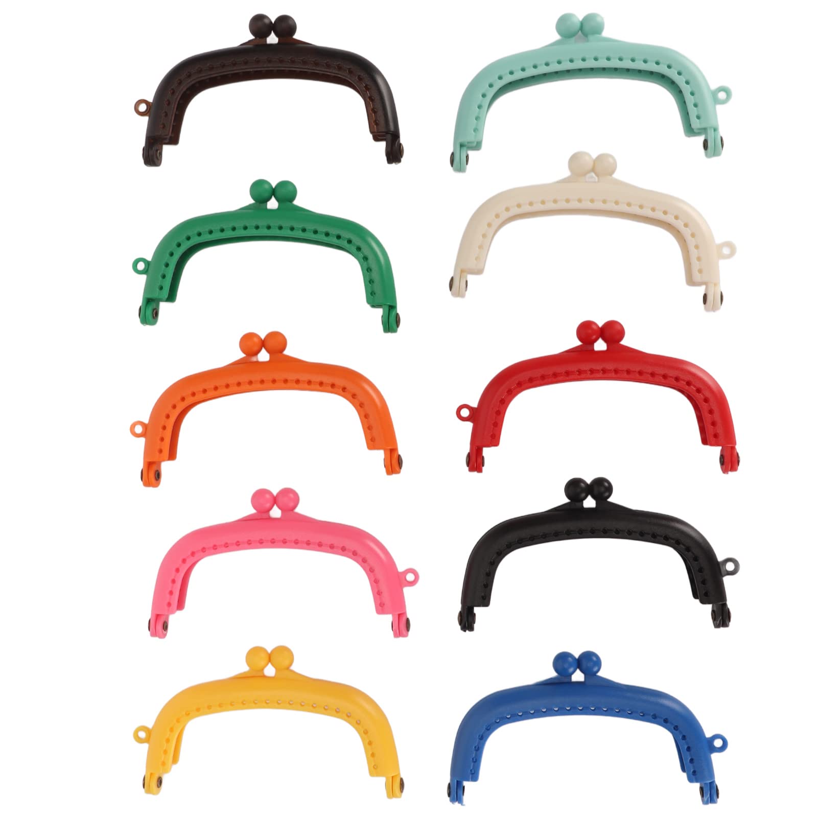 10Pcs Purse Clasp Frame, 85mm Assorted Colors Durable Plastic Purse Frame for DIY Craft
