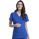 Cherokee Maternity Scrub Top Mock Wrap with 2 Pockets, Breathable and 2-Way Stretch Fabric - WW688