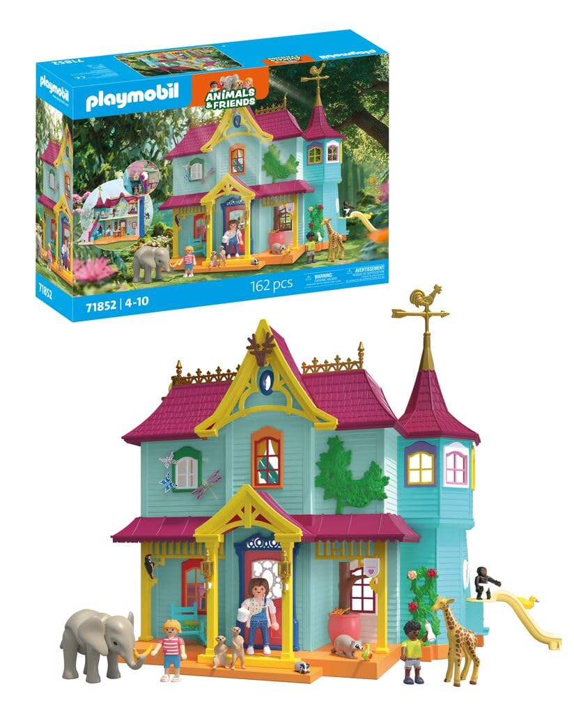 PLAYMOBIL | Animals & Friends | Kunterbunte Tier-Villa | Spielzeug ab 4 Jahren | Geschenk für Kinder | Fördert Kreativität & Umgang mit Tieren | Mit Tieren, Figuren & Zubehör | 71852