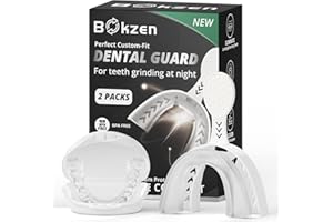 BOKZEN 2 Pack Upgraded Mouth Guard for Grinding Teeth with Fitting Tray, Standard Size(Slightly Smaller), Professional Dental Guard for Teens & Adults, Comfortable Night Guards for Clenching Teeth