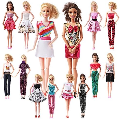zhihu 10 Fashion Handmade Clothes Outfit&amp;20 Pairs of Shoes for Barbie Dolls XMAS GIFT girls' birthday gift