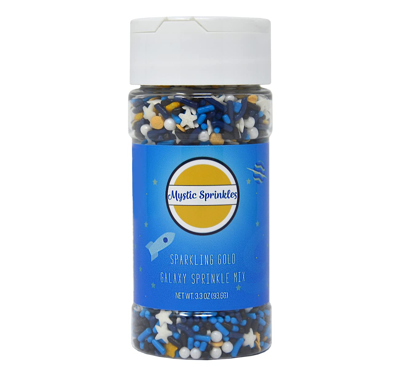 Mystic Sprinkles Sprinkle Mixes (Sparkling Gold Galaxy Sprinkle Mix 3.3oz)