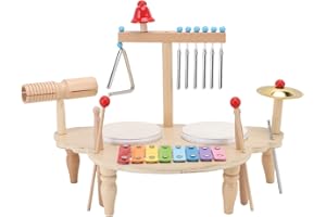 Fabater Station de musique pour enfants, ensemble d'instruments de percussion éducatifs en bois, apprentissage précoce pour e