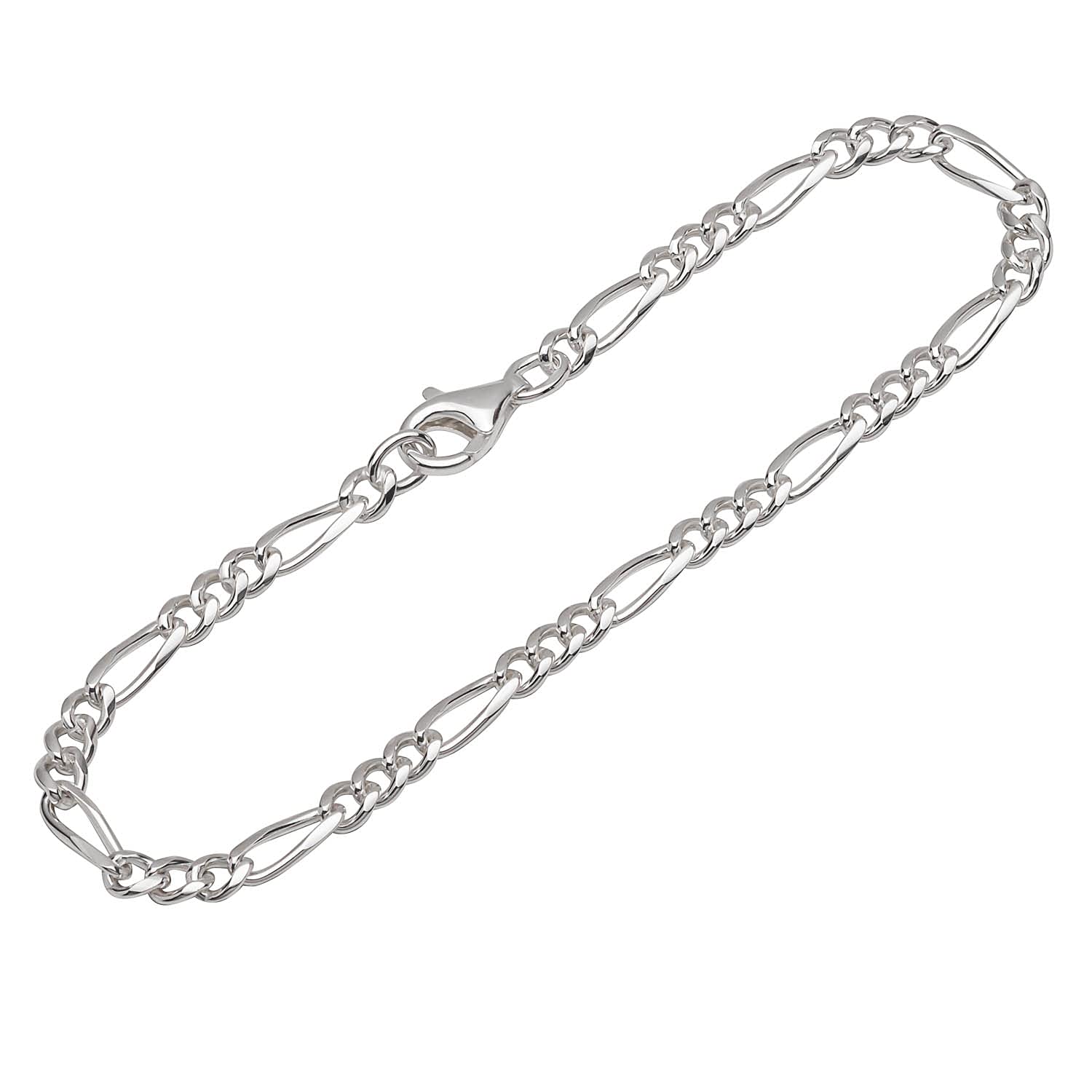 NKlaus Bracelet 925 Sterling Silver 19cm Figaro curb chain oval polished Bracelet 12646