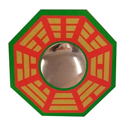 Ratnatraya Feng Shui Chinese Convex Vastu Bagua(Pa Kua) Mirror For Positive(Chi) Energy | Wall/Door Decor For Protection