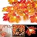 VIKASI Fall Decor, Fall Decorations for Home, 13 ft 40 LED Battery Operated Maple Leaves String Lights for Halloween Thanksgiving Xmas Garden Patio Bedroom Party Indoor Outdoor Decorations