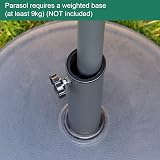 GardenKraft 2.7m Outdoor Parasol Tilt & Crank 6 Ribs Charcoal view 7