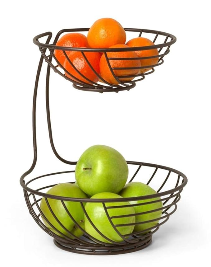 Buy Kraftyhome 2 Tier Fruit Basket French Country Wire Basket Two